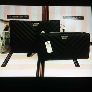 VS Black V-Quilted Crossbody & Wristlet
